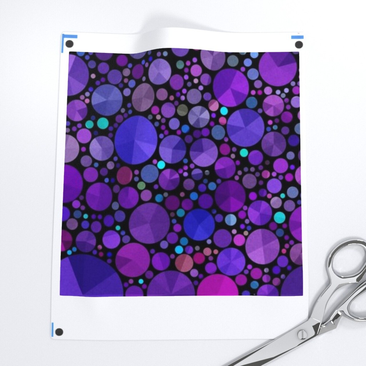 Purple Circles Shapes Black Geometric Abstract Love Custom Printed Fabric by Spoonflower Various Fabrics by the Yard or Fat Quarter